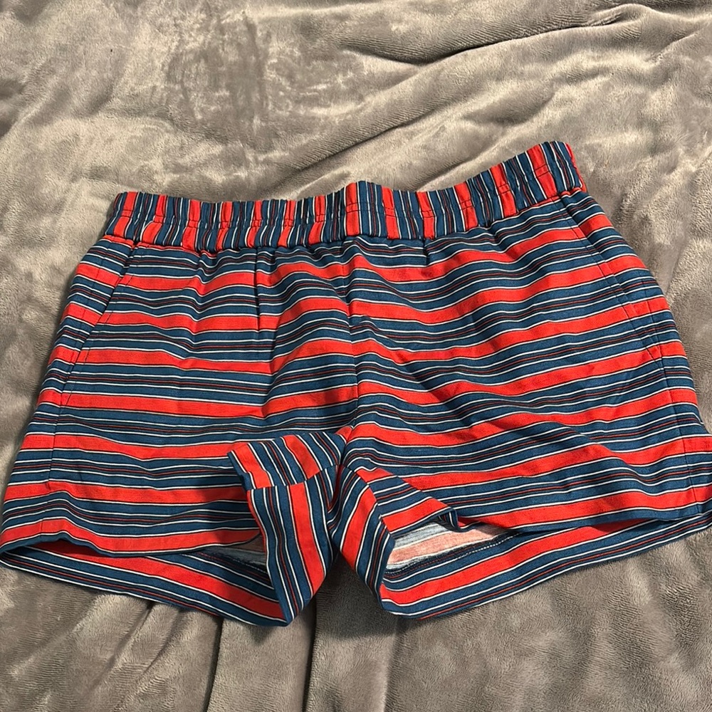 J. Crew Red and Blue Striped Women Shorts